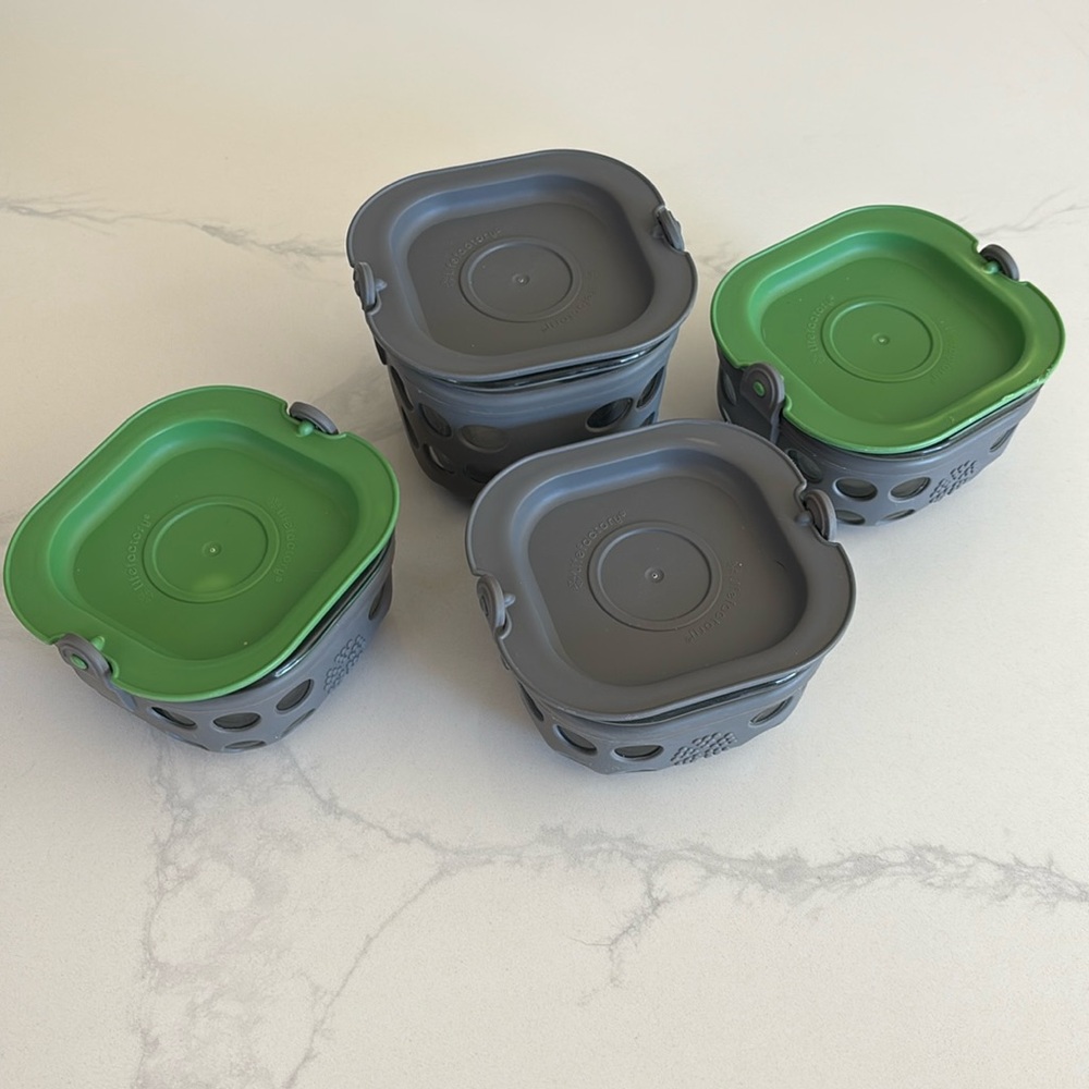 LifeFactory Glass Storage Containers With Silicone Protection